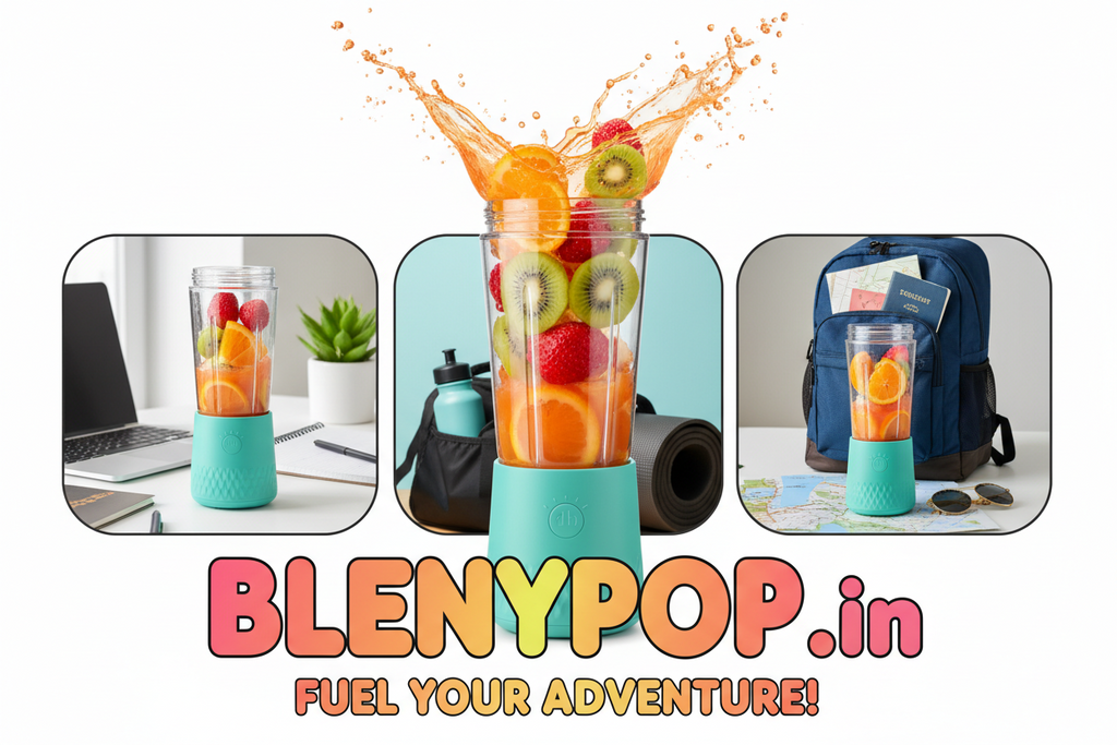 BlendyPop.in™ - Portable Blender 6 Blades - Fresh Juice in 10 Seconds